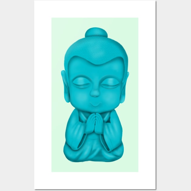 Blue Buddha statue Wall Art by Manxcraft